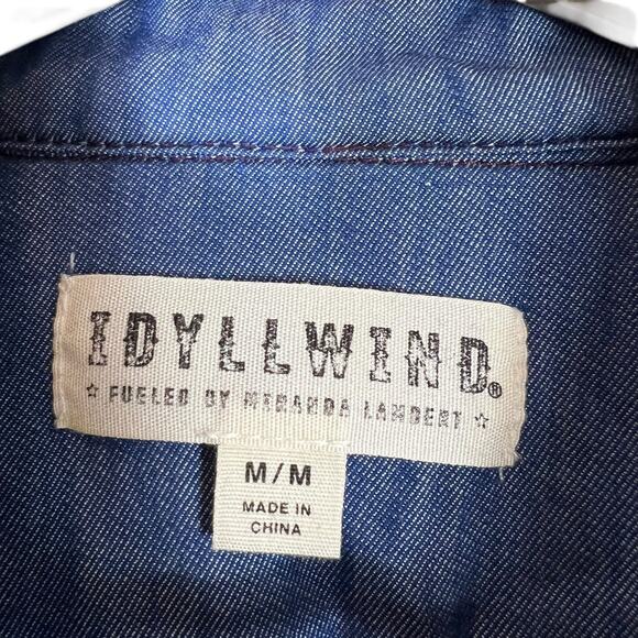 Idyllwind Striped Knit Shacket Womens M Red Gray Coastal Cowgirl Boho Western - Picture 6 of 7